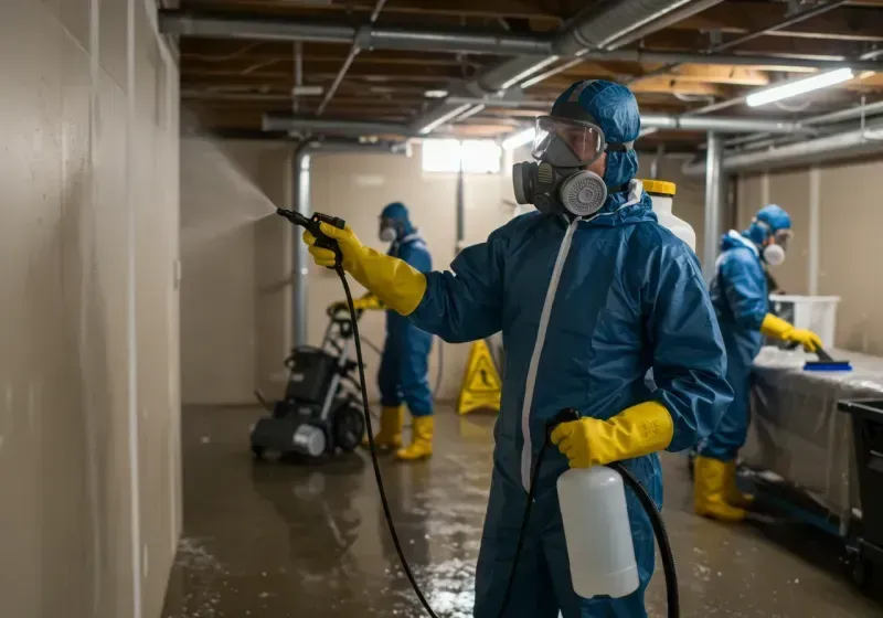 Basement Sanitization and Antimicrobial Treatment process in East Quincy, CA