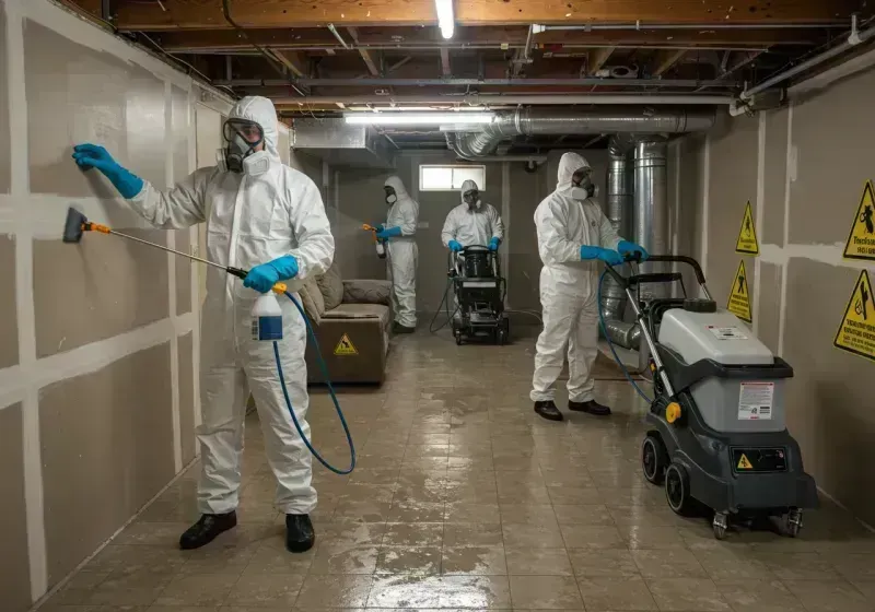 Basement Moisture Removal and Structural Drying process in East Quincy, CA